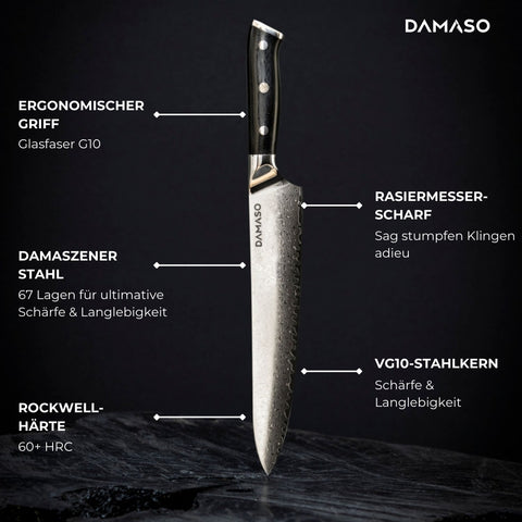 Chefs Knife - Black Pearl Damastmesser Damaso